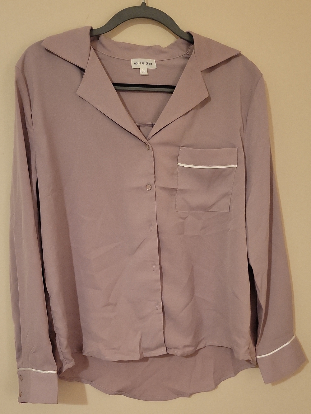 #18G Mauve Button-Up Pocket Blouse